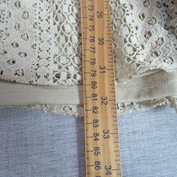 Catherines Skirt Womens 1X Tan Crochet Safari Maxi Handkerchief Hem Boho Peasant - Picture 5 of 7